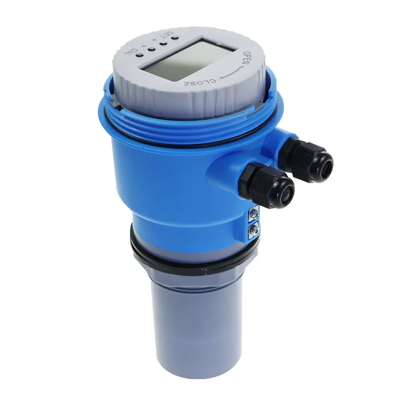 Su deposu atık su için endüstriyel çevrimiçi RS485 dijital ultrasonik sıvı seviye ölçer yakıt sensörü