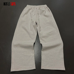 High Quality Custom Casual Boxy Wide Straight Leg Pants and Pullover Hoodie Two Sets Clothing Manufacturer Men Tracksuit - Product Image 3