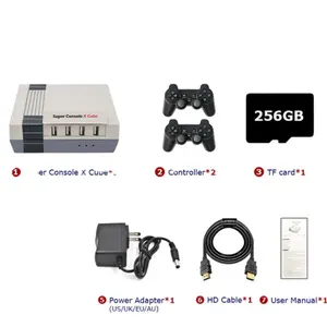 2022 nuova Console per videogiochi TV 4K Retro Super Console X Cube FC rossa e bianca con Joystick