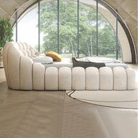 Lit à bulles réglable en hauteur, assemblable et mobile, style minimaliste moderne, pour chambre à coucher, modèle Teddy double, de la marque Rochburg Internet Celebrity