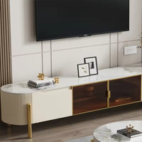 Meuble TV moderne en promotion, console de divertissement, meuble de salon, support TV avec rangement, unité TV blanche en pierre frittée