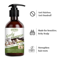 Shampooing à l'extrait d'ail Formule épaississante pour le renforcement des cheveux Anti-chute Nettoyant naturel à base de plantes Traitement du cuir chevelu
