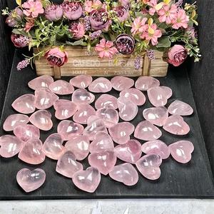 Wholesale High Quality Natural Pink Rose Quartz Obelisk Healing Crystal Heart Palm Stone