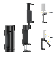 Soporte móvil multiusos con clip y rotación de 360° °   Soporte móvil portátil con ángulos ajustables para viajes y vlogging