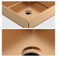 Évier de lavabo personnalisé couleur or rose pour salle de bain en acier inoxydable 304 sous évier monté