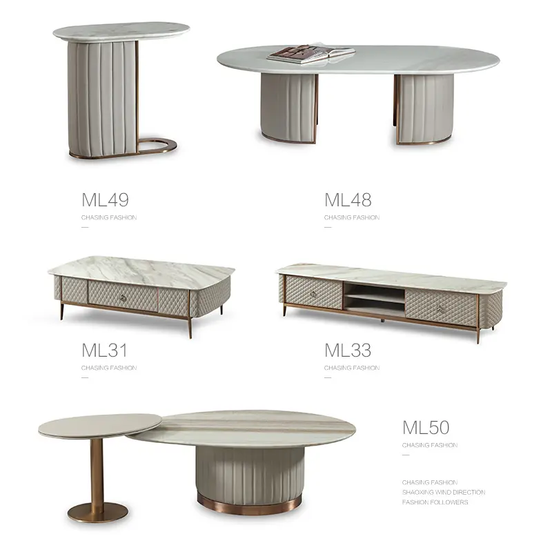 AJJ Italian style light luxury sofa coffee table TV cabinet combination whole house living room furniture set ML