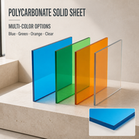 Plaques solides en polycarbonate, options de couleurs bleu, vert, orange et transparent pour les projets architecturaux modernes