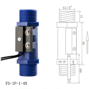 สวิตช์ควบคุมการไหลของน้ำแบบแม่เหล็กพลาสติก FS-1P-X-4N พร้อมสายสองเส้น ขนาด G1/2 นิ้ว เซ็นเซอร์ตรวจจับการไหลของของเหลว - Product Image 2