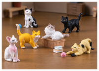 Figurines miniatures en PVC animaux en plastique chats réalistes figurine 3D collection jouets surprises pour enfants poupée ornements