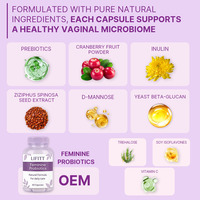 OEM Prébiotiques Formule Naturelle Végétalienne Canneberge Soin Vaginal Féminin Favorise la Synthèse du Collagène Équilibre du pH Pilules Yoni Pops