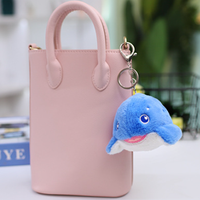 Porte-clés en peluche douce d'animaux marins, lot de 5 animaux marins en peluche pour décoration de porte-clés, cadeaux Dauphin, Requin, Orca, Phoque, Beluga