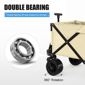 Chariot de camping avec grandes roues tout-terrain Poussette polyvalente pliable de grande capacité et robuste - Product Image 4