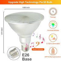 L'APP de Wifi de RVB commande l'ampoule PAR38 à gradation télécommandée de projecteur de PAR 25W E26 IP65 ampoule intelligente étanche pour l'éclairage extérieur