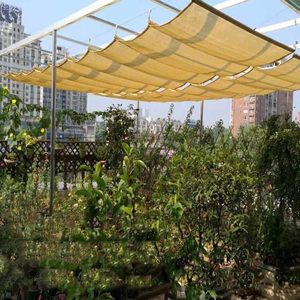 Vague tissée télescopique pare-soleil <span class=keywords><strong>filet</strong></span> extérieur pare-soleil <span class=keywords><strong>filet</strong></span> maison auvent HDPE crème solaire tissu ombre maille - Product Image 4