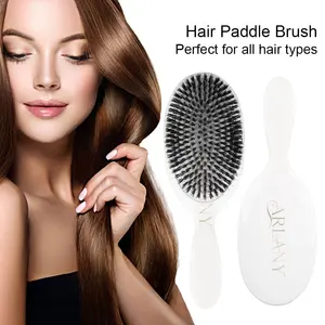 Escova de cabelo arlany, escova de extensão de cabelo de cerdas naturais pente de náilon
