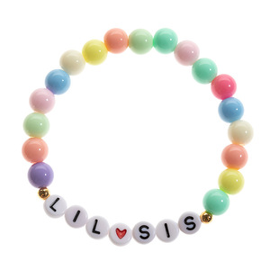 Bracelet élastique en perles acryliques bohèmes en forme de cœur de pêche pour femme PFT - Cadeau de mariage pour l'amitié - Product Image 4