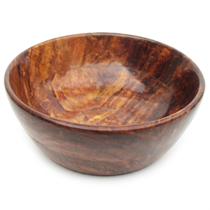 Handmade Eco-Friendly Modern Round Carved Wooden Large Novelty Serving Bowl for Salad Rice Fruit <b>Pasta</b>-Home/Restaurant Party Use - Product Image 1