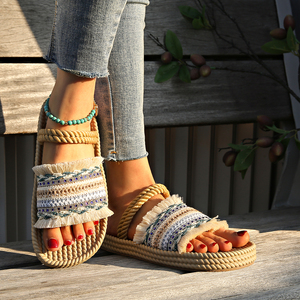 Nouvelle Arrivée 2025 – Chaussons Plats Tissés pour Femme, Idéals pour l'Été et la Maison - Product Image 2
