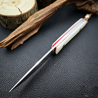 Couteau tactique de survie à manche en acrylique personnalisable OEM, lame fixe en acier inoxydable 5Cr15MoV pour la chasse