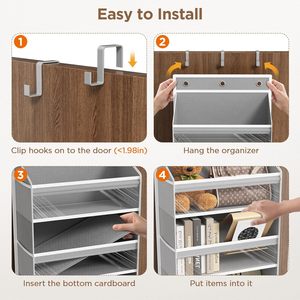 Over The Door Organizer 8 <b>Shelf</b> Hanging Storage With Large Pockets For Bedroom Closet Organization - Product Image 6