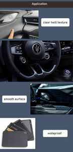 Fábrica al por mayor negro PVC 0,5mm tejido grueso fibra de carbono cuero <span class=keywords><strong>para</strong></span> <span class=keywords><strong>volante</strong></span> cubierta cuero coche tapicería cuero - Product Image 5