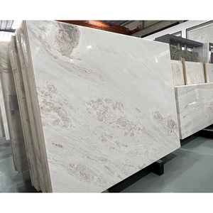 Đá Pisos De Marmol Tự Nhiên Màu Đỏ Hồng Trắng Đánh Bóng Tấm Đá Cẩm Thạch Lớn Màu Trắng Cho Tường - Product Image 4