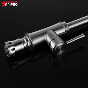 SANIPRO raccords sanitaires rétro Style gracieux nickel brossé SS évier robinet SUS304 acier inoxydable eau chaude froide robinets de cuisine - Product Image 5