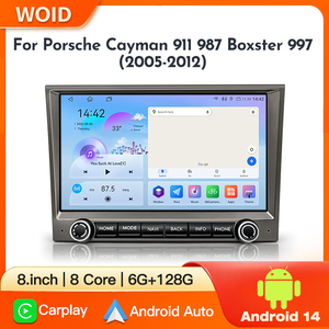 Radio de coche Android 14 con Carplay, GPS y reproductor multimedia para Porsche Cayman 911 987 Boxster 997 2005-2012, unidad principal estéreo con pantalla. - Product Image 2