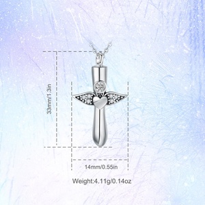 925 <span class=keywords><strong>de</strong></span> ala <span class=keywords><strong>de</strong></span> Ángel <span class=keywords><strong>de</strong></span> plata corazón urna <span class=keywords><strong>de</strong></span> cenizas <span class=keywords><strong>de</strong></span> cremación COLLAR COLGANTE <span class=keywords><strong>de</strong></span> joyería - Product Image 5