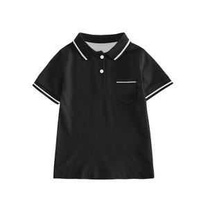 Polo léger en coton à manches courtes pour garçons Sun Breeze, uni, idéal pour les jeux et les journées scolaires - Product Image 1