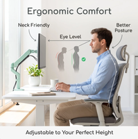 Support de moniteur ergonomique pour bureau à domicile, bras articulé à ressort mécanique pour programmeurs, concepteurs et postes de travail