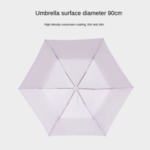 Paraguas de Bolsillo Ultraligero y Práctico de 6 Varillas, Protección UV, Compacto, Portátil, Parasol, Doble Uso para Sol y Lluvia - Product Image 3