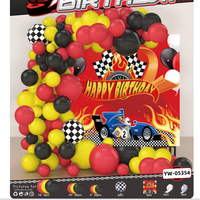 Arche de ballons en latex pour fête d'anniversaire, ballon en feuille d'aluminium joyeux anniversaire, ensemble de ballons, décoration de ballons de modèle de voiture pour fête d'anniversaire