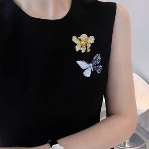 Broche de Mariposa de Lujo de Ensueño para Mujer, Mariposa Morada Haoshi, Concha Marina Natural, Perla Akoya, Flor de Pecho, Moda Femenina - Product Image 4