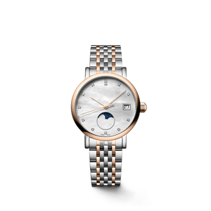 Reloj de Pulsera para Mujer con Fase Lunar, Marcadores de Diamantes, Ventana de Fecha, Brazalete de Acero Inoxidable, Movimiento de Cuarzo de Precisión, Longinesing - Product Image 1