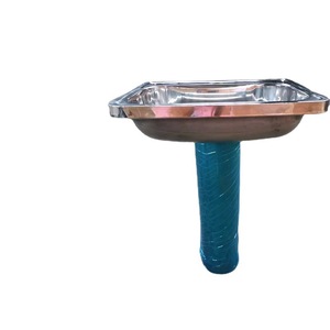 Lavabo sur pied en acier inoxydable Changwang, acier 304, carré, monobloc, à trou unique, pour usage extérieur - Product Image 1