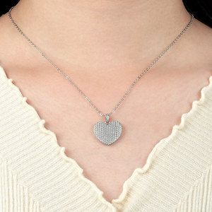 Collier pendentif cœur en zircon plaqué or 14 carats, ensemble complet, bijoux pour la Saint-Valentin, cadeau pour femme - Product Image 4