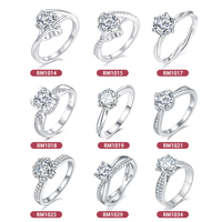 Простое Пасьянс 6 зубцами, модное 925 Серебряное кольцо 1ct vvs d moissanite, серебряные Подарочные Кольца для женщин
