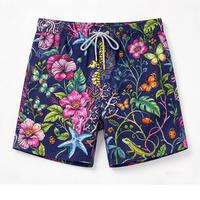 Shorts de bain pour hommes imprimés avec des motifs marins personnalisés, séchage rapide, cordon de serrage, taille élastique, shorts de plage d'été