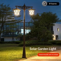 Lampadaire solaire IP65 en acrylique pour jardin, 3 mètres, style chinois, pour aménagement extérieur