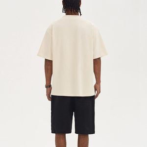 OEM nuevo diseño de lujo de calidad de algodón camiseta suelta ajuste pequeño hombro caído marca en blanco de gran tamaño camiseta para hombre - Product Image 5