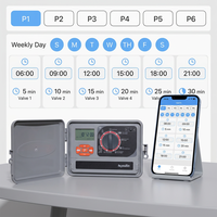 Aqualin 11 Station WiFi Sistem Irigasi Timer Kontrol APP Pengontrol Sprinkler Pintar 6 Program Penghemat Air