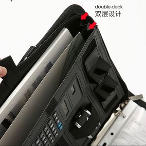 Hot-selling <b>A4</b> Business Zipper Leather Portfolio PU Material Office Supplies Ring Binder Holder Pocket Box <b>File</b> Organizer Folder - Product Image 4
