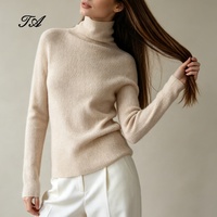 Pull en cachemire Tyan, 100% cachemire, logo personnalisé, vente en gros, pull en cachemire pour femme, col haut, Chine