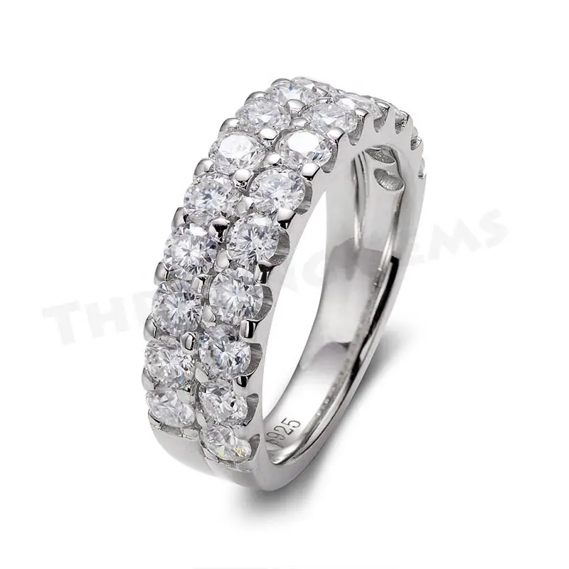 Thriving Gems Charm Engagement Wedding Band Diamond Ring 14K 18K White Gold Ring Unique Design