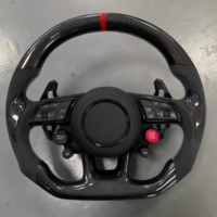 Avec bouton de démarrage S-Line Demi-volant en cuir de carbone pour Audi Q8 SQ8 A3 A4 B9 A5 B8 A6 C7 A7 S3 S4 RS3 RS5 RS7 RS6 C8