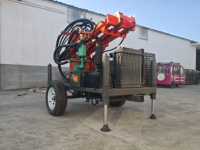 Petite plateforme de forage de puits d'eau sur roues de 230 m, plateforme de forage diesel montée sur remorque, plateforme de forage hydraulique à percussion pneumatique