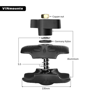 VINmounts VIN-D-13 แขนจับแบบคู่ขนาด 5.1 นิ้ว ทำจากอะลูมิเนียม สำหรับอุปกรณ์เสริมขนาด 2.25 นิ้ว (D Size) ลูกบอลขนาด 57 มม. พร้อมตัวหนีบแบบแข็งแรง - Product Image 2