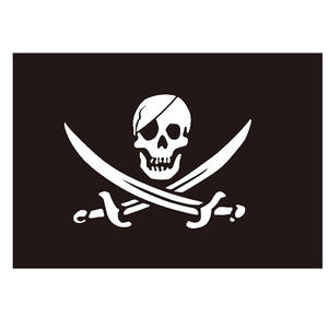 Оптовая продажа по индивидуальному заказу 3x5 шелкография полиэстер черный крест пиратский флаг наружный дисплей бар Вечеринка Хэллоуин - Product Image 1