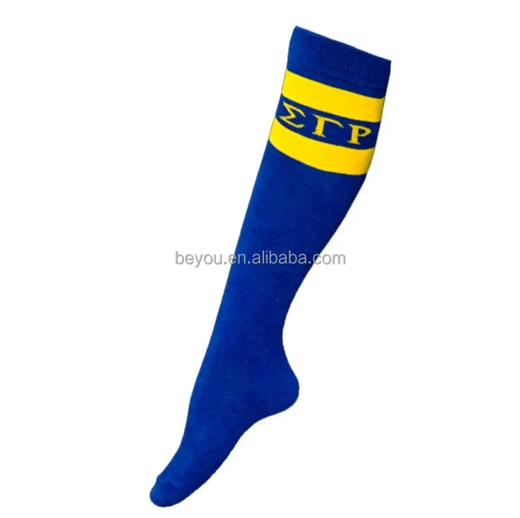 Sigma Gamma Rho personalizzato greco lettera SGR Logo al ginocchio calze personalizzate versatili calze di cotone calzino calcio